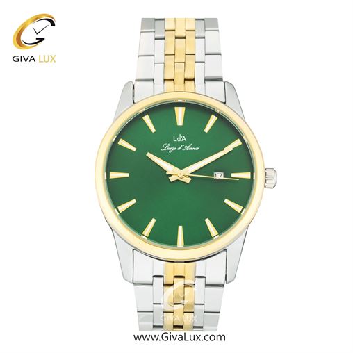 ساعت مچی اورجینال مردانه LdA | لوئیجی د آنا | Luigi d'Ana نقره ای-طلایی | نقره ای-طلایی| سبز یشمی تیره| کد رفرنس 2482